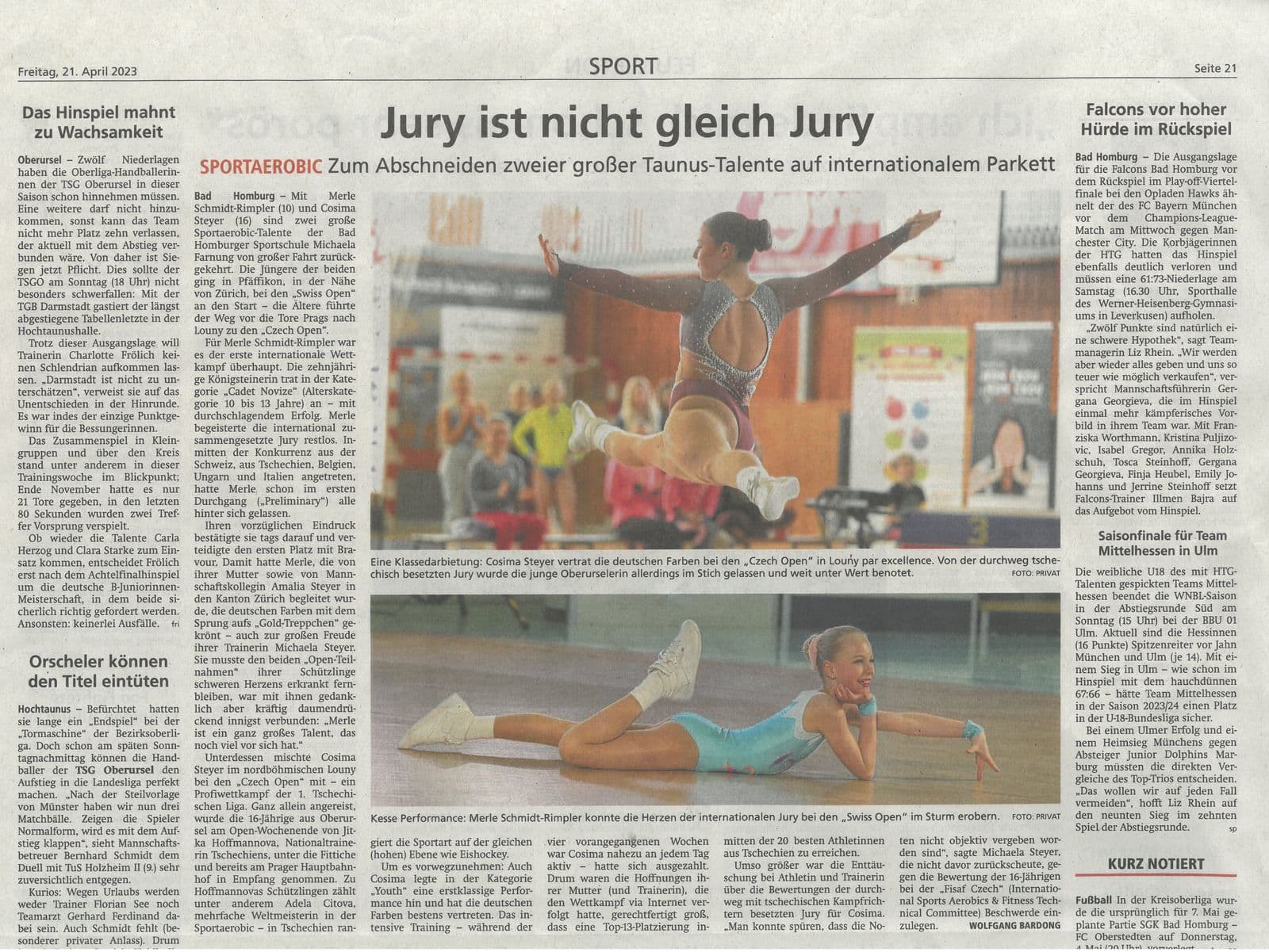 Taunus Zeitung April 2023 - SWISS & CZ OPEN